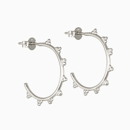 NORIDU Jewelry Bubbles pointed hoops in 925 silver - Greek Jewellery Designer